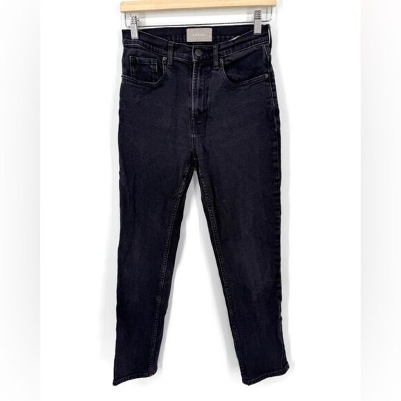 Everlane Denim - Everlane The High Rise Straight Black Jeans Women's Size 27 Regular